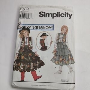 Simplicity Sewing Pattern 8789 Daisy Kingdom Girls Dresses Sizes Small-Large